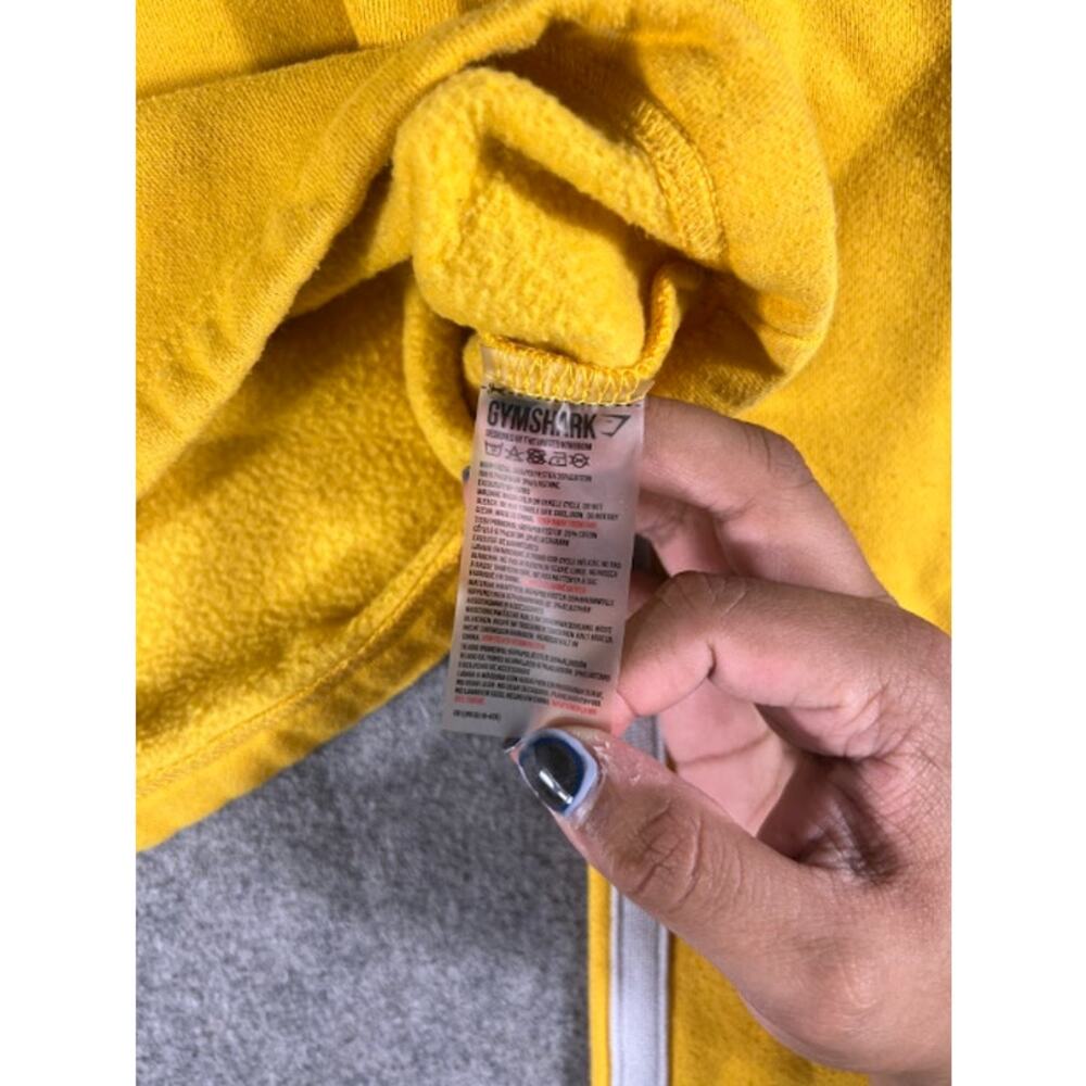 Gymshark Fitness Crop Crewneck Sweatshirt Womens Small Yellow Gym Athleisure - Picture 7 of 11
